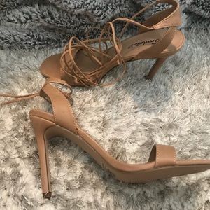nude strappy heel
